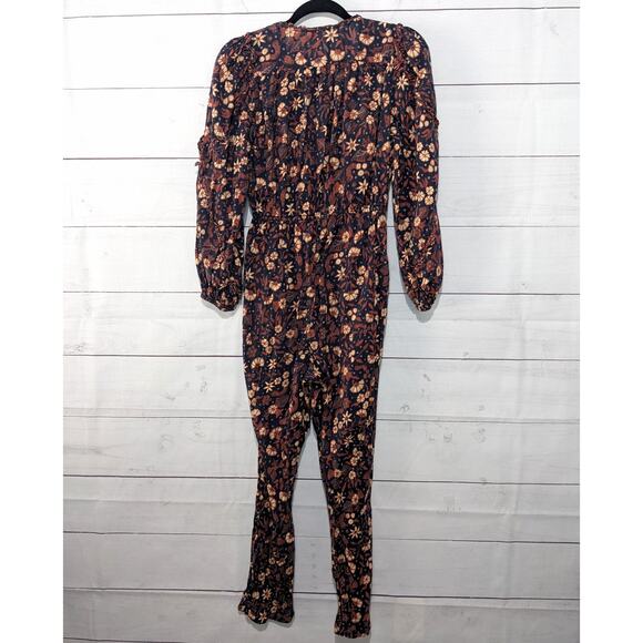 Ulla Johnson Delphine Floral Ruffle Jumpsuit Navy Blue Multi Women's Size 4 - Picture 6 of 12